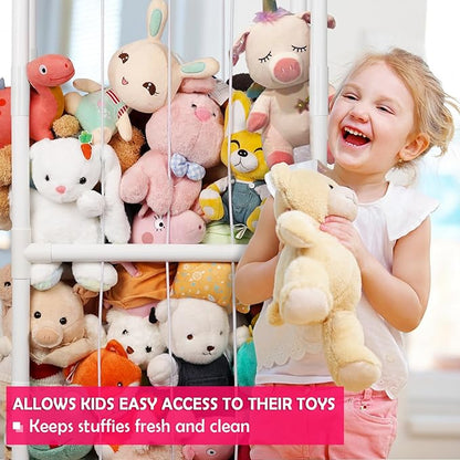 Stuffed Animal Zoo Storage Stuffed Animal Holder PVC Plush Storage Organizer Shelf with Elastic Band for Nursery Play Room Bedroom
