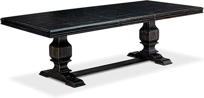 NKMA9-SBB-34, 9-pc Dining Table Set Consists of a Wooden Dining Table and 8 Dark Grey Polyester Fabric Parsons Chairs with Button Tufted Back, Sand Blasting Black Finish