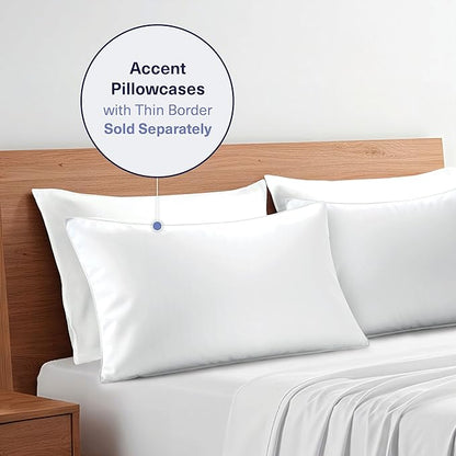 Kickoff Viscose Bamboo Sheets Full Size 4-pc 100% Organic Bamboo Viscose Bed Cooling Sheets Full Size Set Cool Bedding for hot Sleepers Sheet, Flat, Fitted, Pillowcases (Snow White, F)