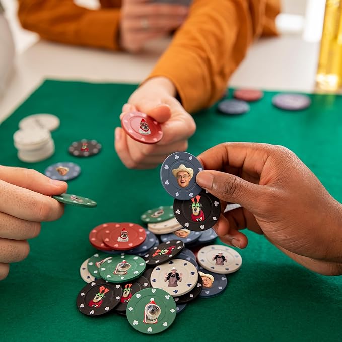 Custom Poker Chips Personalized Plastic Poker Chips with Logo Funny Parties Chips Print Your Photo or Text Golf Ball Markers for Putting Green White