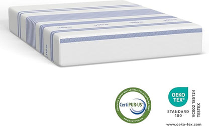 Vibe Gel Memory Foam Mattress, Fiberglass Free 8-Inch CertiPUR-US Certified Bed-in-a-Box, King, White