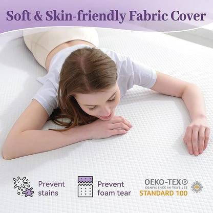 SINWEEK 3 Inch Gel Memory Foam Mattress Topper Twin Size, Ventilated High Density Pad for Back Pain, Bed Topper with Removable Soft Cover, CertiPUR-US Certified