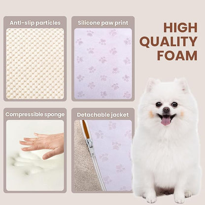 Dog Stairs for Small Dogs, High Density Foam Dog Steps, Extra Wide Non-Slip Pet Ramp for High Beds Or Couch, Soft Doggie Ladder for Dogs Injured, Older Pets, Small Cats