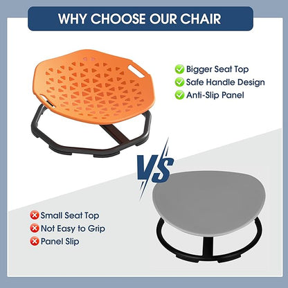 Sensory Spinning Chair for Autistic Kids,Upgraded Swivel Chair for Kids with Handles, Improves Focus and Balance, Ideal for Indoor and Outdoor Play Equipment (Safety Belt Included)