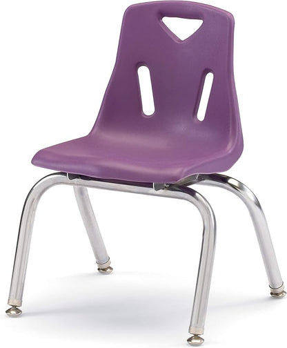 Berries Jonti-Craft 8142JC6004 Stacking Chairs with Chrome-Plated Legs, 12" Height, Purple, Pack of 6