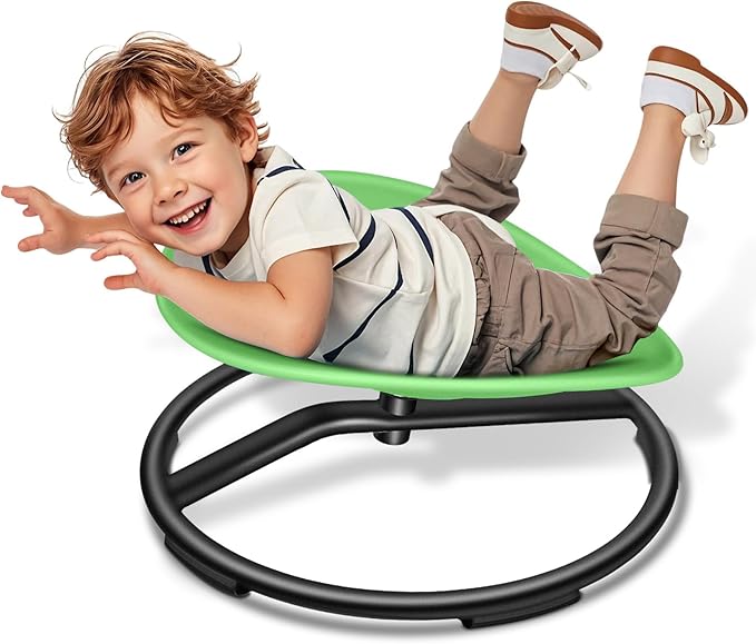 Spinning Chair for Autistic Kids, Sensory Swivel Chair, 220LBS Weight Capacity, Sensory Toy for Children with ADHD/Autism, Training Body Coordination, 3+ Years (Light Green)
