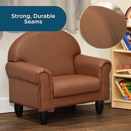 Children's Factory As We Grow Toddler Chair, Flexible Seating for Daycare or Preschool, Kids Reading Couch, Playroom Furniture, Walnut