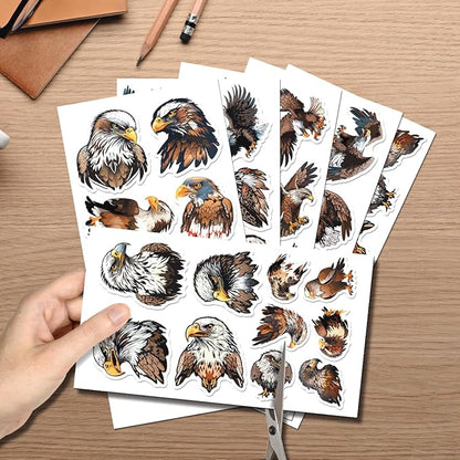 Bald Eagle Vinyl Stickers Pack 50pcs for Laptop Water Bottle Phone Case Scrapbook Luggage DIY Crafts and Gifts Motorcycle Bike Kids Teens Adults Car Hat Bumper Bedroom