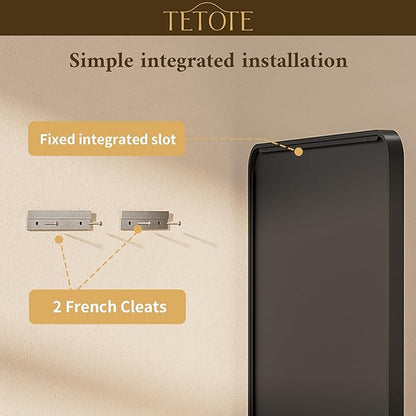 TETOTE 36 x 36 Black Mirror for Bathroom Matte Black Metal Frame Mirror, Tempered Glass, Wall Mounted for Bathroom, Entryway, Bedroom, Living Room(Horizontal/Vertical)