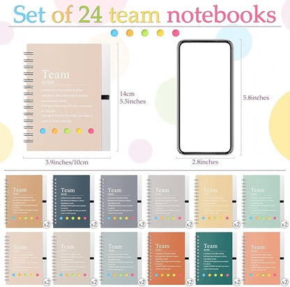 Feifeiya 24 Pcs Employee Appreciation Gifts Bulk Team Recognition Notebooks with Sticky Notes Staff Thank You Gifts for Social Worker Teacher Nurse Coworker Office Motivation Set (Fresh Colors)