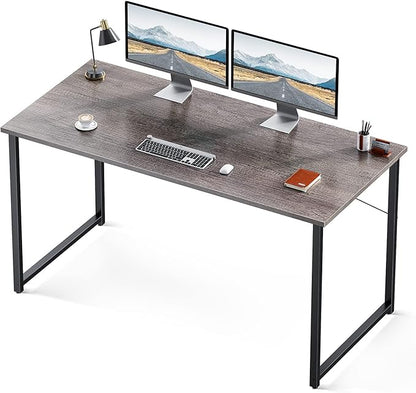 Coleshome 55 Inch Computer Desk, Modern Simple Style Desk for Home Office, Study Student Writing Desk,Grey Oak