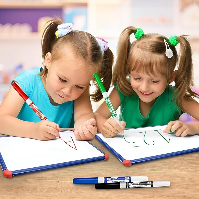 EXTRIC Dry Erase Markers, Whiteboard Markers Fine Tip and Chisel Tip, 8 White Board Marker Dry Erase, Mixed Tip 4 Thick and Thin White Board Marker for School Supplies, Teachers and Students