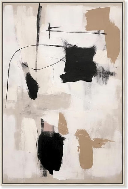 Art Remedy Strings in Abstraction Canvas Muted Abstract Wall Art, Silver Frame, 20" x 30"