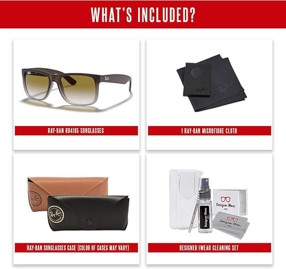 Ray-Ban RB4165 JUSTIN Sunglasses For Men For Women+BUNDLE with ACCESSORY EYEWEAR KIT