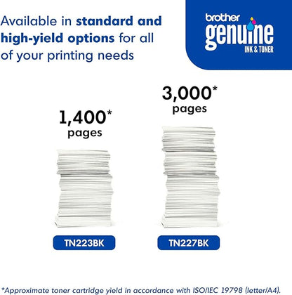 Brother Genuine TN223BK, Standard Yield Toner Cartridge, Replacement Black Toner, Page Yield Up to 1,400 Pages, TN223, Amazon Dash Replenishment Cartridge