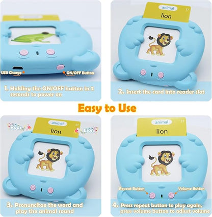 MAYAPHILOS Italian and English Talking Flash Cards, Pocket Speech for Learn Italian, Italian Language Learning Audible Talking Flashcards Toddlers' Sensory Preschool Educational Birthday Gifts