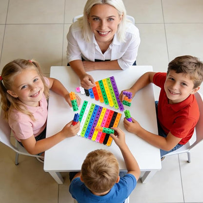 200 Pcs Math Linking Cubes - 10 Colors Connecting Counting Snap Blocks, Math Manipulatives for Early Math & Construction, Educational Toy for Preschool, Kindergarten, Homeschool