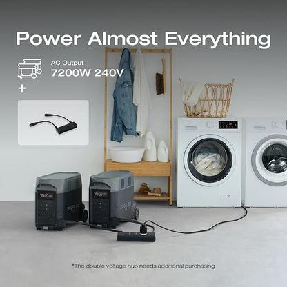 EF ECOFLOW 10.8kWh Portable Power Station: DELTA Pro with 2 Extra Battery, 120V Lifepo4 Battery Backup with Expandable Capacity, Solar Generator for Home Use, Power Outage, Camping, RV, Emergencies