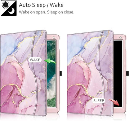 Fintie Multi-Angle Case, 2017/2015 iPad Pro 12.9 inch (Old Model) 1st & 2nd Gen Case - [Corner Protection] Folio Stand Cover with Pencil Holder & Pocket, Auto Wake/Sleep, Dreamy Marble