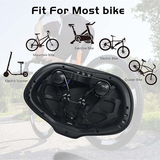 Noseless Bike Seat Cushion for Men & Women - Extra Padding & Comfort Wide Bicycle Seat, Oversized Comfortable Saddle for Peloton Bikes, Exercise Bikes, Electric Bikes, Cruiser Bikes