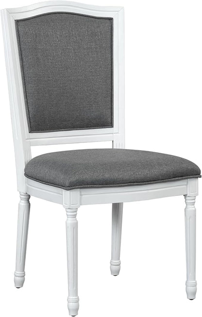 Merax Rustic 7 Piece 78.1inch Extendable Dining Table Set with 18inch Removable Leaf, 6 Upholstered Dining Chairs, 2 Built-in Drawers, Dark Gray+White