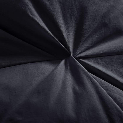 Luxurious All-Season Goose Down Feather Fiber Comforter California King Size Duvet Insert, Exquisite Pinch Pleat Design, Premium Baffle Box, 100% Egyptian Cotton Cover, 80 oz. Fill Weight, Black