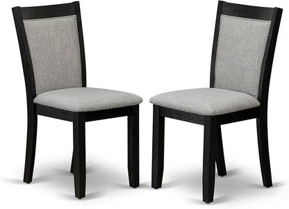 East West Furniture V697MZ606-5 5 Piece Dining Table Set for 4 Includes a Rectangle Kitchen Table with V-Legs and 4 Shitake Linen Fabric Parson Dining Chairs, 40x72 Inch, Multi-Color