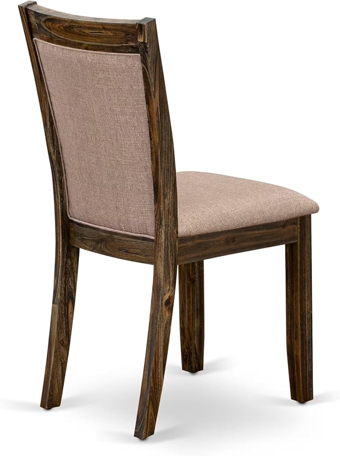 East West Furniture V777MZ716-7 7 Piece Dinette Set Consist of a Rectangle Dining Table with V-Legs and 6 Dark Khaki Linen Fabric Parson Dining Room Chairs, 40x72 Inch, Multi-Color