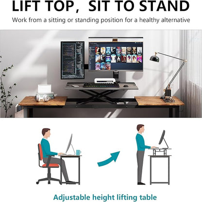 Decoholic Adjustable Height Standing Desk Whole Piece 71x23 Inch Desktop Home Office Computer Workstation Sit Stand up Desk(71inch)…