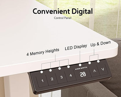 55x24 Inches Electric Standing Desk With Drawer and Monitor Stand, Height Adjustable for Home Office, Ergonomic Sit to Stand With Phone Holder, 3 Hooks, White