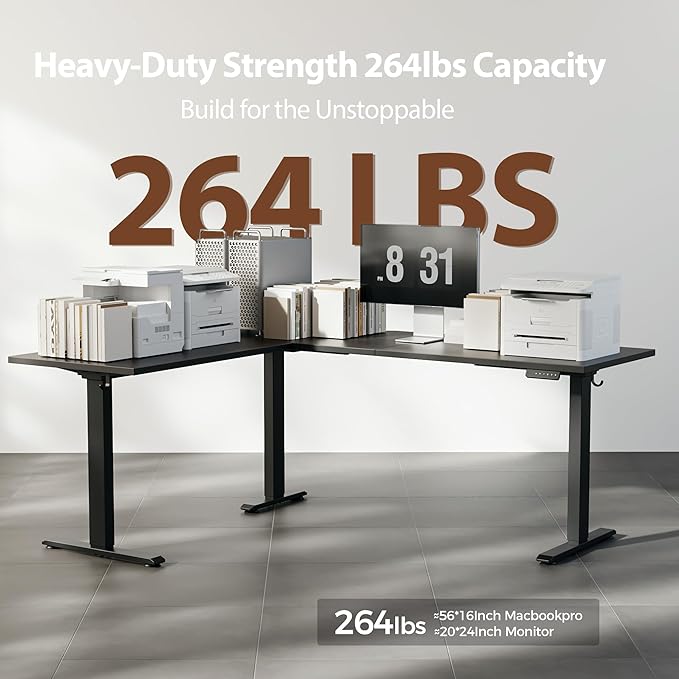 Agilestic Triple Motors 73" x 60" L Shaped Standing Desk, Electric Standing Desk Adjustable Height, Extra Large Desktop Corner Table for Home Office, Gaming Workstation, Splice Board, Black