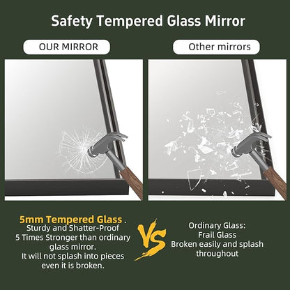 36”x 30” Black Bathroom Mirrors for Over Sink,Metal Framed Rectangle Mirrors, Tempered Glass, Black Wall Decor Mirror for Living Room Farmhouse Bedroom Entryway, (Horizontal/Vertical)