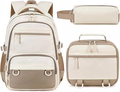 Backpack for Teen Girls Boys School Backpacks with Lunch Box Middle High School College Casual Daypack Laptop Bookbag Set