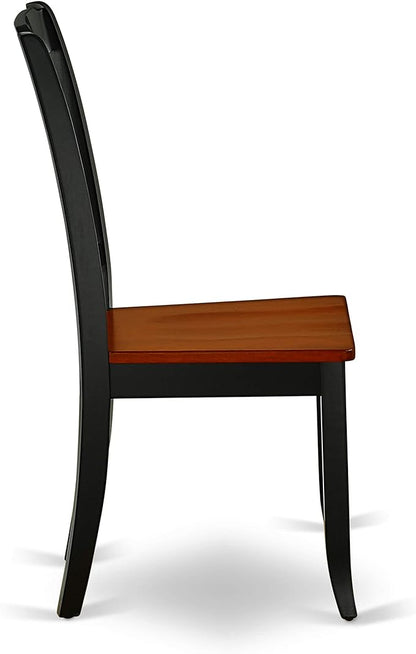 East West Furniture MZDA3-BCH-W 3 Piece Dinette Set for Small Spaces Contains a Rectangle Dining Table with Dropleaf and 2 Kitchen Dining Chairs, 36x54 Inch, Black & Cherry