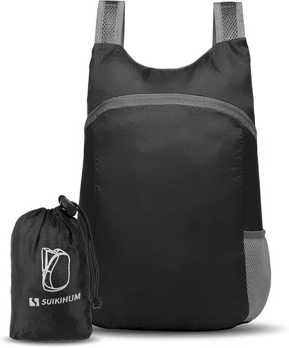 20L Ultra Hiking-Daypack Lightweight Foldable Travel Packable Backpack for Camping Cycling Outdoor,black