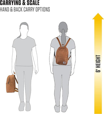 Carhartt Classic Mini Backpack, Durable, Water-Resistant Backpack with Adjustable Shoulder Straps, Tidal