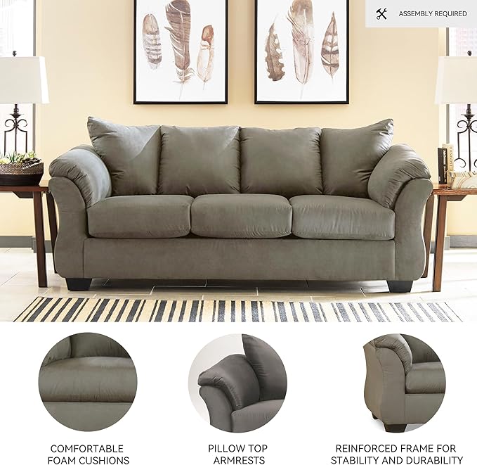 Signature Design by Ashley Darcy Casual Plush Sofa, Grayish Brown