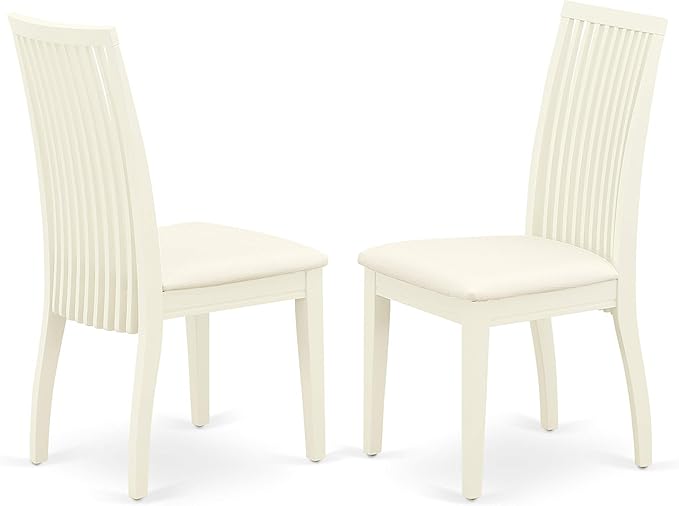East West Furniture LGIP7-LWH-C 7 Piece Dinette Set Consist of a Rectangle Dining Room Table with Butterfly Leaf and 6 Linen Fabric Upholstered Dining Chairs, 42x84 Inch, Linen White