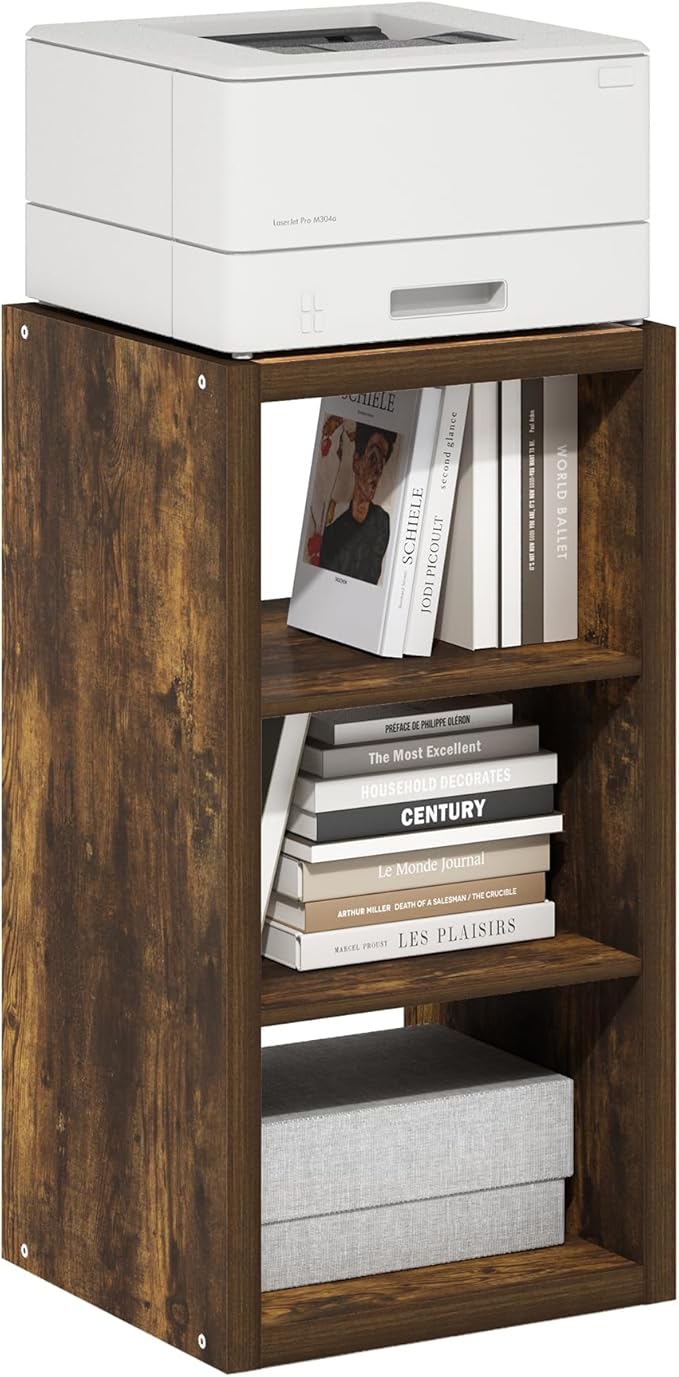 Furinno Cubicle Open Back Decorative Cube Storage Organizer, 3-Cube, Amber Pine