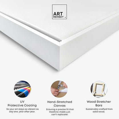 Art Remedy Daring Canvas Colorful Abstract Wall Art, White Frame, 16" x 16"