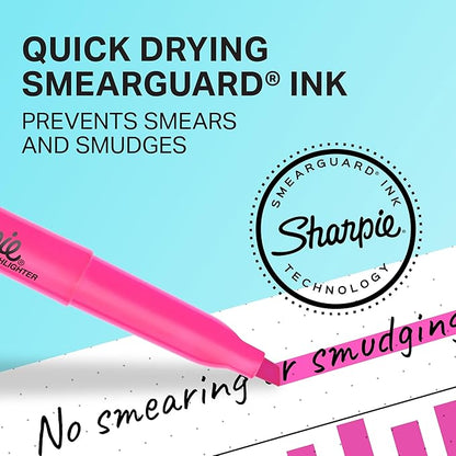 Sharpie Pocket Highlighters, Chisel Tip, Quick Dry, Assorted Fluorescent Colors, 12 Count - For Studying, Note-Taking, School, College, Office, Student & Teacher Supplies
