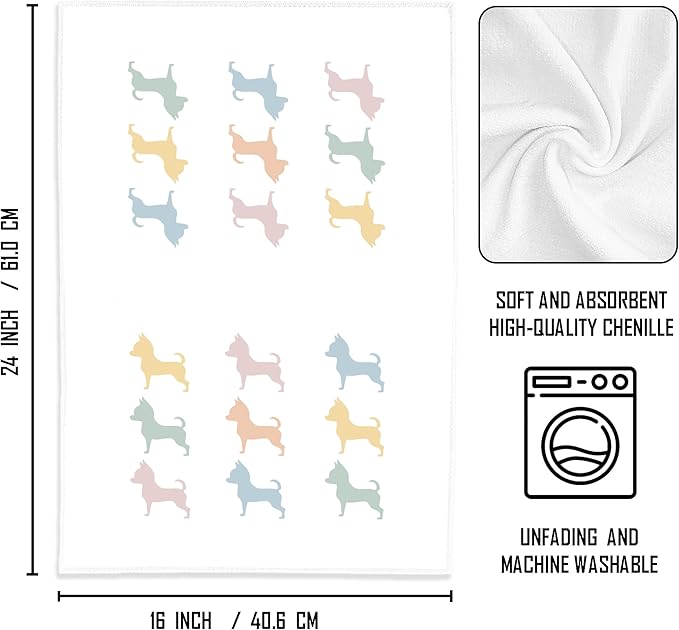 Chihuahua Kitchen Hand Towels - Tea Towels, Gifts for Women, Decor, Dog Mom Decorative Bathroom Towels, 1624 Inches