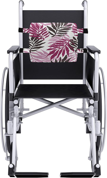 Ambesonne Exotic Lumbar Pillow, Tropical Rain Forest Jungle Leaves Forest Hawaiian Beach Theme Print, Soft Back Cushion for Office Chairs with Adjustable Straps, 14" x 13", Seal Brown Pale Pink