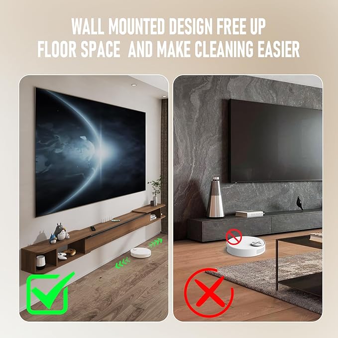 Pmnianhua Retractable Length Floating TV Stand,Minimalist Floating TV Shelf,Wall Mounted TV Console,Adjustable 87'' to 122'' Floating Entertainment Center with Storage for Bedroom Living Room(Walnut)