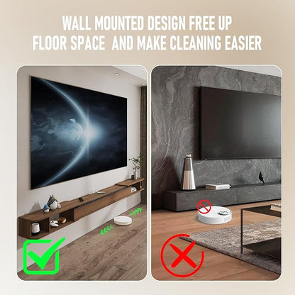 Pmnianhua Retractable Length Floating TV Stand,Minimalist Floating TV Shelf,Wall Mounted TV Console,Adjustable 87'' to 122'' Floating Entertainment Center with Storage for Bedroom Living Room(Walnut)