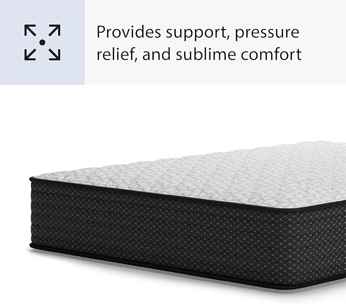 Signature Design by Ashley Limited Edition Firm 12 Inch Hybrid Mattress with Gel Memory Foam and Edge Support for Cool Sleep and Pressure Relief, Twin, Fiberglass Free, Mattress In A Box