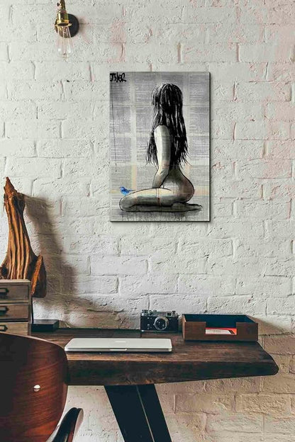 Epic Graffiti 'Bluebird Whisper' by Loui Jover, Canvas Wall Art, 12"x18"