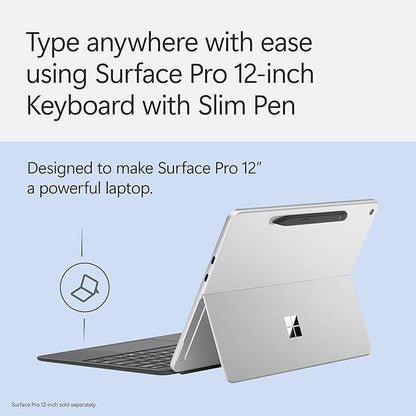 Microsoft Surface Pro Keyboard and Slim Pen 2 Bundle for Surface Pro 12" Device, Alcantara Material, Slate