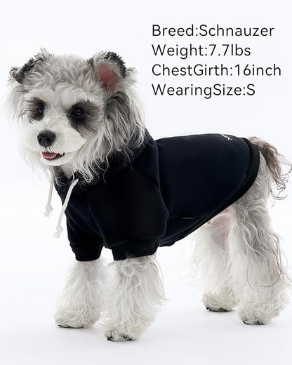 XPUDAC Matching Hoodie for Dogs and Humans Fleece Sweatshirt Soft Warm Pet Hoodie Sweater for Large Small Medium Dog and Owner Matching Clothes Cold Weather, Black, Medium