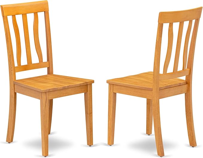 East West Furniture NDAN5-OAK-W 5 Piece Dining Table Set for 4 Includes a Rectangle Kitchen Table with Dropleaf and 4 Dining Room Chairs, 30x48 Inch, Oak